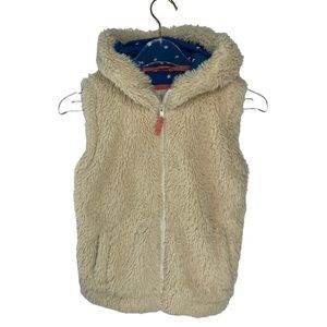 Mini Boden Girls Cream Soft Fluffy Full-Zip Vest 9-10Y